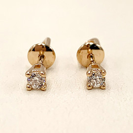 Серьги из золота красного цвета с цирконом 01-200384471