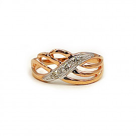 Золотое кольцо с желтыми бриллиантами 01-200768471