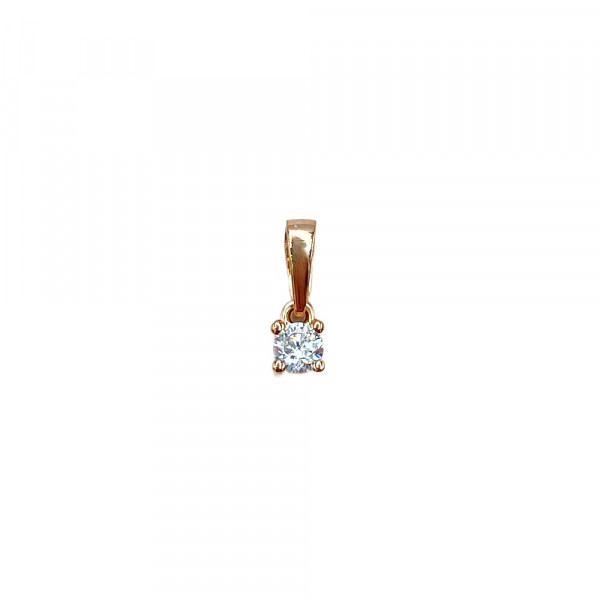 Кулон из золота в красном цвете с цирконом