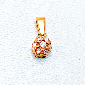 Кулон з червоного золота з білими діамантами 01-200805771