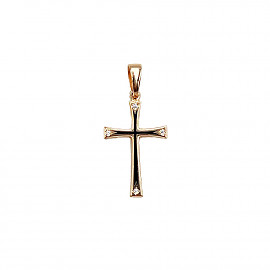 Золотий хрестик з емаллю 01-200809071