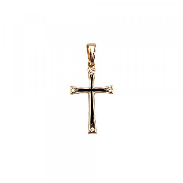 Золотий хрестик з емаллю