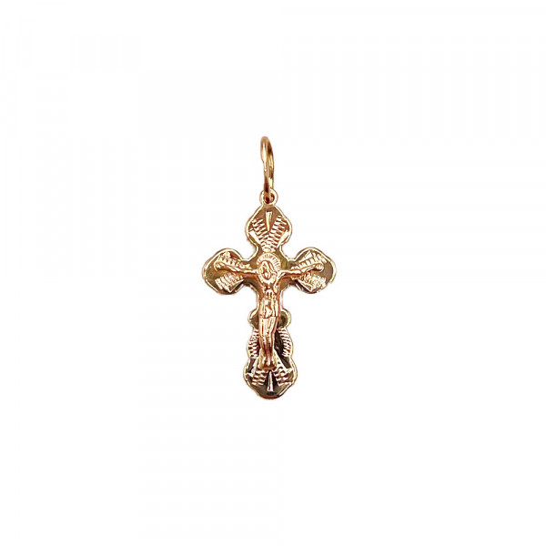 Золотой крестик красного цвета