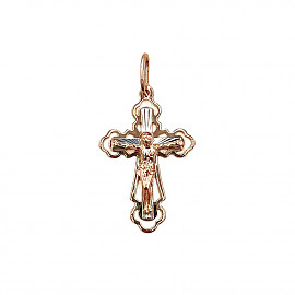 Крестик из золота красного с белым цвета 01-200867471