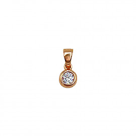 Золотий кулон у червоному кольорі з цирконом 01-200872471