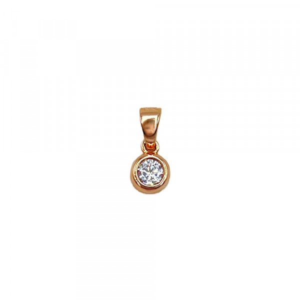Золотий кулон у червоному кольорі з цирконом