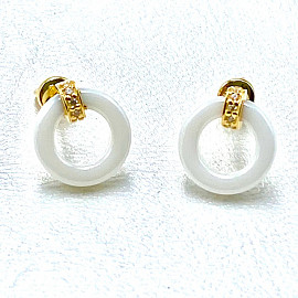 Золоті сережки у жовтому кольорі з жовтими діамантами та емаллю 01-200925671