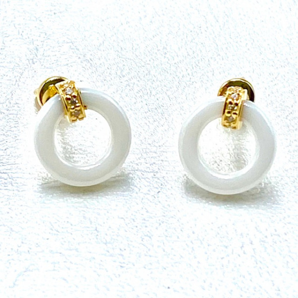 Золоті сережки у жовтому кольорі з жовтими діамантами та емаллю