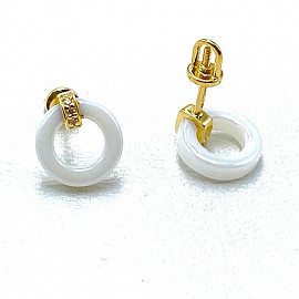 Золоті сережки у жовтому кольорі з жовтими діамантами та емаллю