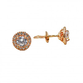 Серьги из золота в красном цвете с цирконом 01-200976971