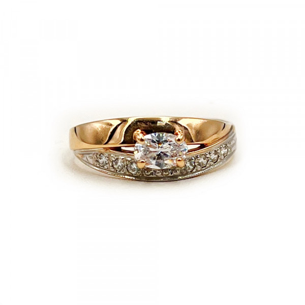 Золота каблучка з цирконом