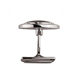 Запонки из белого золота с белыми бриллиантами и цирконом