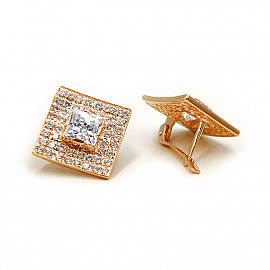 Серьги из золота с цирконом 01-200748272