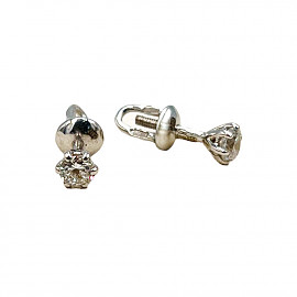 Серьги из белого золота с цирконом 01-200752872