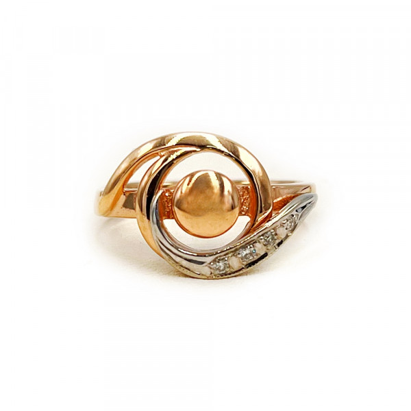 Золотое кольцо с желтыми бриллиантами