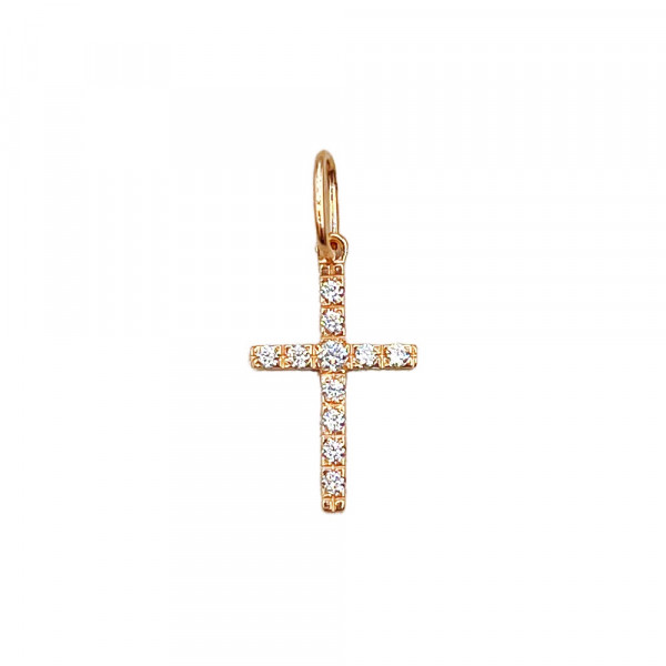 Золотий хрестик з цирконом