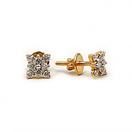 Сережки з жовтого з білим золота з жовтими діамантами 01-200865572