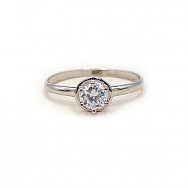 Золота каблучка білого кольору з цирконом 01-200872472