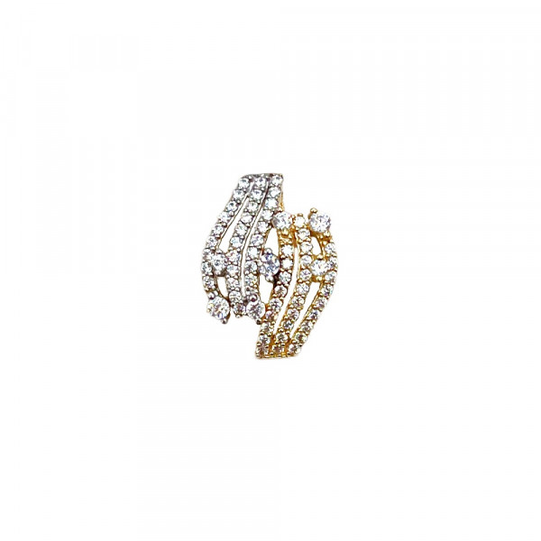 Золотой кулон желтого с белым цвета с цирконом