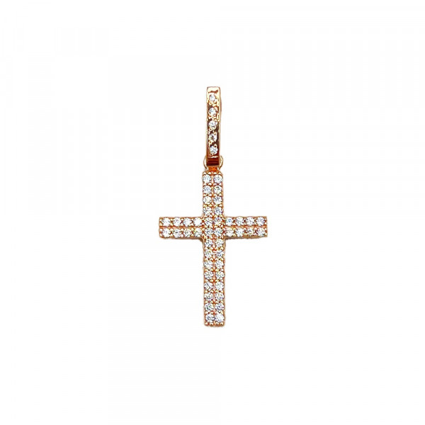 Крестик из золота с цирконом