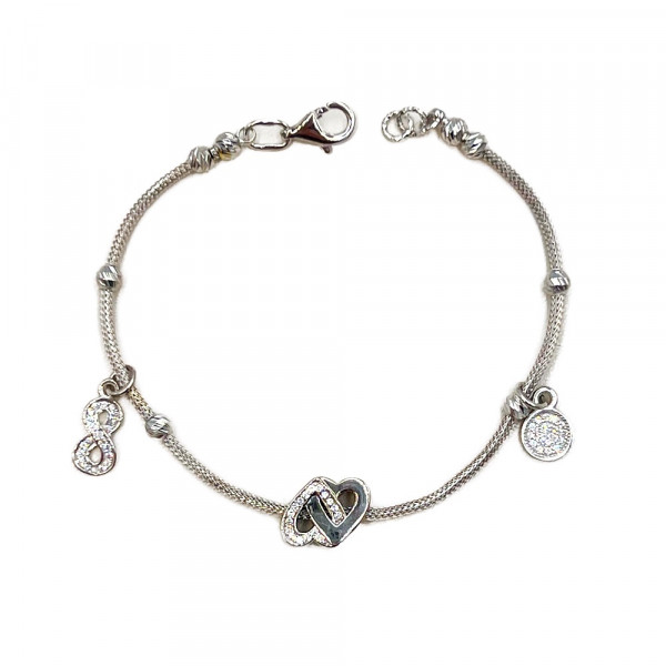 Золотий браслет з цирконом