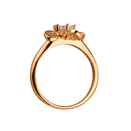 Кольцо из красного золота с цирконом
