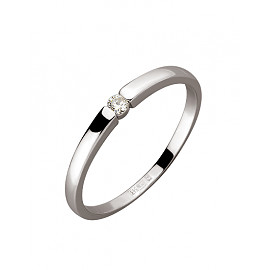 Золота каблучка у білому кольорі з білим діамантом 01-200063873