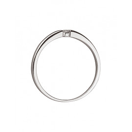 Золота каблучка у білому кольорі з білим діамантом