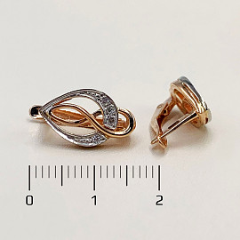 Золотые серьги с цирконом