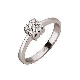 Кольцо из белого золота с белыми бриллиантами 01-200152573