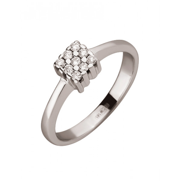Кольцо из белого золота с белыми бриллиантами