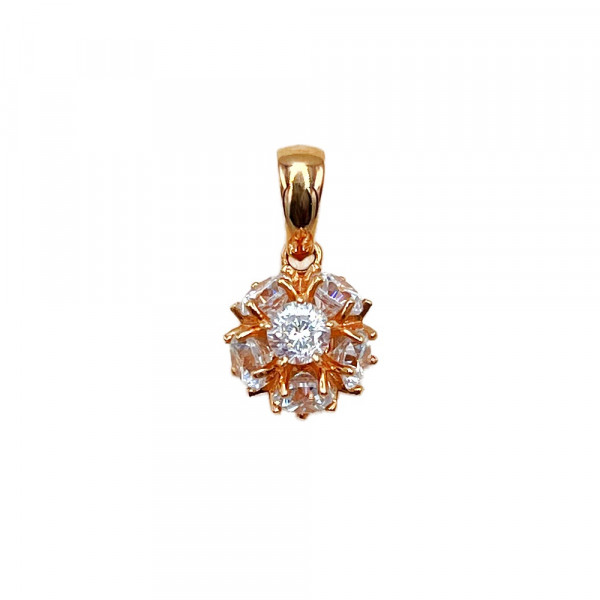 Кулон из золота красного цвета с цирконом