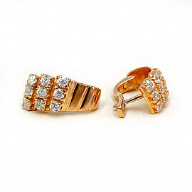 Серьги из золота в красном цвете с цирконом 01-200585573