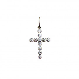 Крестик из белого золота с цирконом 01-200748273