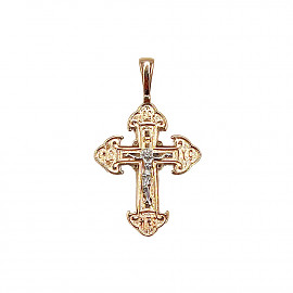 Крестик из красного с белым золота 01-200781873