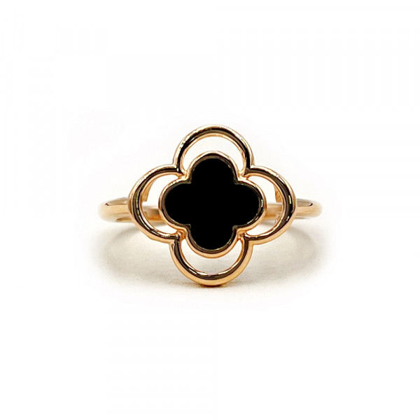 Золотое кольцо в красном цвете с эмалью