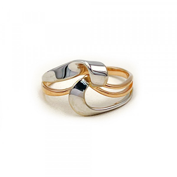 Каблучка з золота червоного з білим кольору