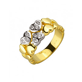 Кольцо из золота с желтыми бриллиантами 01-200087374