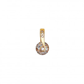 Золотой кулон красного цвета с цирконом 01-200100974