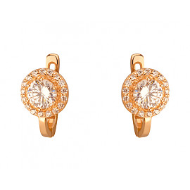 Серьги из золота в красном цвете с цирконом 01-200111974