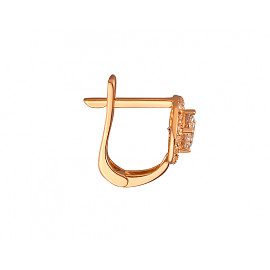 Серьги из золота в красном цвете с цирконом