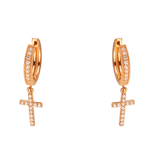 Сережки з золота червоного кольору з цирконом