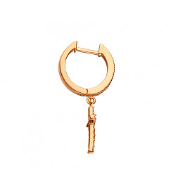 Сережки з золота червоного кольору з цирконом