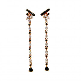 Золотые серьги в красном цвете с цирконом 01-200188774