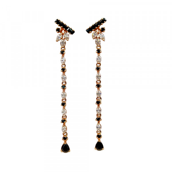 Золоті сережки у червоному кольорі з цирконом