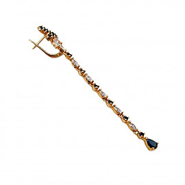 Золоті сережки у червоному кольорі з цирконом