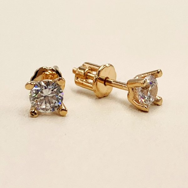 Серьги из золота с цирконом