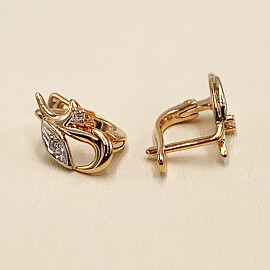 Серьги из золота с цирконом 01-200316974