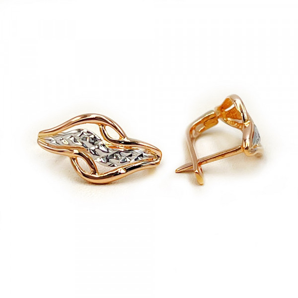 Серьги из золота красного с белым цвета