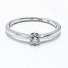 Золотое кольцо с белым бриллиантом 01-200779874